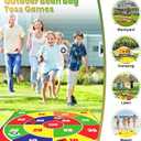 2-in-1 Giant Bean Bag Toss & Large Tic Tac Toe Outdoor Games for Kids Adults-4.5ft Giant Outside Lawn Yard Camping Field Day Games for Kid Family-Backyard Fun Carnival Outdoor Giant Yard Games
