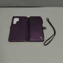 Defencase Compatible with Samsung Galaxy S23 Ultra Case Wallet with RFID Blocking Card Holder for Women Men, PU Leather Magnetic Snap Flip Zipper Strap Phone Case Fit for Galaxy S23 Ultra 5G, Purple