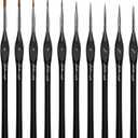Golden Maple Detail Paint Brushes Set 10pcs Miniature Brushes for Fine Detailing & Art Painting - Acrylic, Watercolor, Oil, Models (Black)