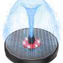 Solar Fountain Upgrade, 3.5W Solar Birdbath Fountains with White Lights, Glass Panel, 2200mAh Battery, Hummingbird Water Fountains with 8 Spray Modes & 4 Fixed Pipes for Garden, Pool, Pond