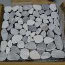 jxgzyy 4 Pcs Interlocking Stepping Stones Outdoor for Garden, 11.8" Square Pavers for Landscaping, Outside Pebble River Stone Mat for Yard Lawn Patio Pathway Walkway, DIY Landscape Decor - Light Grey