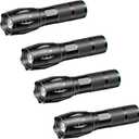 LED Flashlights - High Lumen Mini Tactical Flashlights with 5 Modes, Zoomable Beam, Water-Resistant Design for Camping, Outdoor, and Home Use (4)