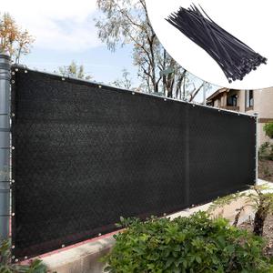 Royal Shade 4' x 12' Black Fence Privacy Screen Windscreen Cover Netting Mesh Fabric Cloth - Cable Zip Ties Included