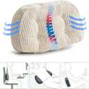 HIGOGOGO Lumbar Support Pillow for Recliner Chair/Accent Chair/Couch/Office Chair, Tufted Corduroy Back Support Cushion for Elderly, Recliner Cushions for Back Rest, Pain Relief, Reading, Beige