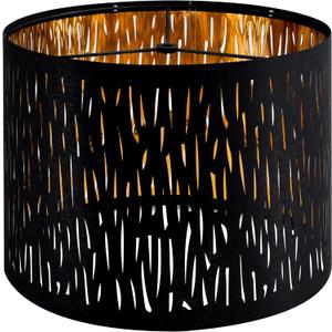 GOSO Black Lamp Shade Drum Lamp Shades with Etching Crystal Design,13 "Top x 13" Bottom x 10 "High", Lamp Shades for Table Lamps, Floor Lamp, Pendant Light, Easy Assembly Black Shades