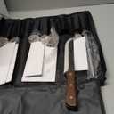 ZENG 8 Pieces Butcher Knife Set with Roll Bag, Chef Knife Set for Meat Cleaver Cutting & Viking Knives with Ergonomic Handles, Stainless Steel Hand Forged Kitchen Knife Set for Home, Cooking, Camping