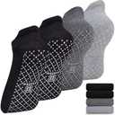 unenow Unisex Non Slip Grip Socks with Cushion for Yoga Pilates Barre Home & Hospital, S