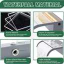Waterfall Spillway, Clear Acrylic Pool Fountain w/Top Open Lip & Pipe Connector Kits for Outdoor/Indoor Decorative, 11.8'' Pool Water Feature for Garden Patio, Backyard Koi Pond Decor