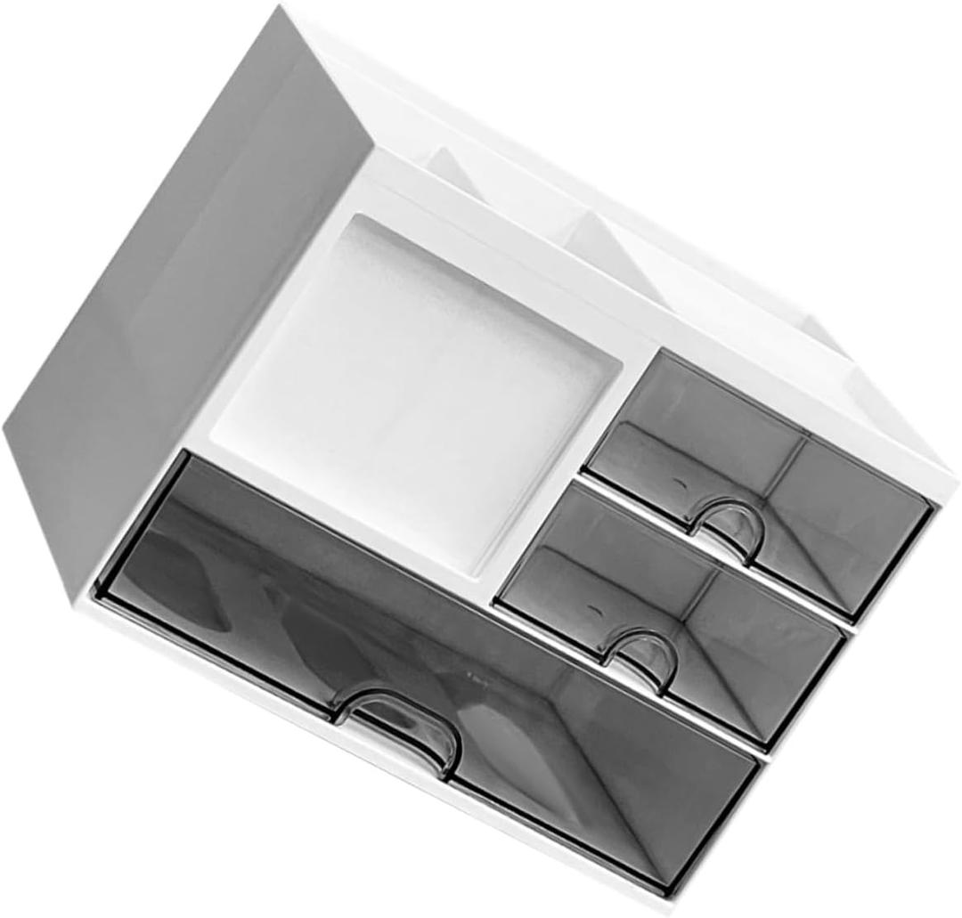 VOSAREA Multi-Drawer Desktop Storage Box Large Capacity Organizer for Office Supplies School Stationery and Makeup  Stackable Drawer Style Dividers