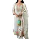The Red Lion Enterprise Embroidery work Anarkali alia Dress for Women’s 3 Pc Set Party wedding wear Salwar Suit (US, Alpha, Small, Regular, Regular, WHITE 2)
