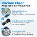 30 Foot High Ceiling Duster Kits with 4.7-24 FT Carbon Fiber Extension Pole, Feather Duster, Cobweb Duster, Ceiling Fan Duster, Window Squeegee & Cleaner with Pole 24 Ft