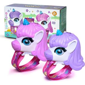 Walkie Talkies for Kids, 2 Pack - Wrist Watch Kids Walkie Talkies, Magical Pony Toddler Walkie-Talkie Toys, 2-Way Radios with Clear Sound, Ideal Gift for Girls & Boys Ages 3-12 (2Pcs-Pink + Purple)