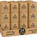EXTRA PREMIUM 4-PLY 100% Bamboo Toilet Paper - 24 Rolls, Large 200 Sheets Per Roll, Eco-friendly, biodegradable, compostable, septic safe, chlorine free, plastic-free packaging