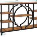 GiftGo 47" Industrial Console Tables for Entryway Rustic Sofa Table Behind Couch 4 Tier Wooden Shelves Entry Table with Storage for Foyer, Hallway, Front Door,Living Room (Rustic Brown, 47")
