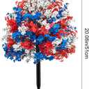 4th of July Babys Breath Artificial Flowers Topiary Ball Tree with Ground Stake, 20inch Red White and Blue Patriotic Flowers for Planter Porch Patio Yard Garden Decor
