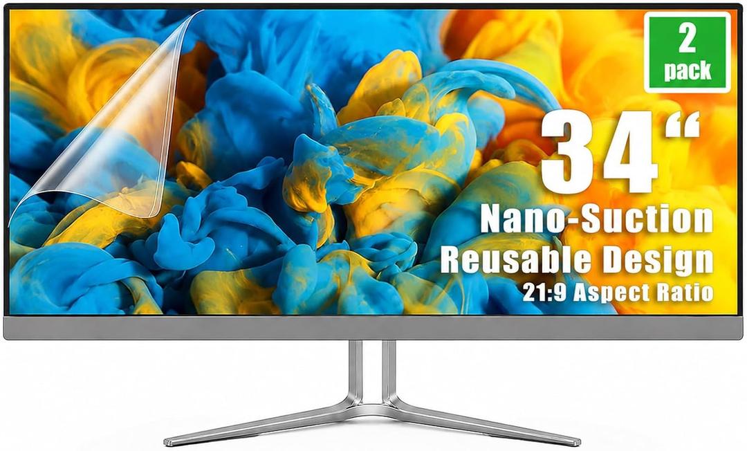 [2-Pack] 34 Inch 21:9 Monitor Screen Protector - Anti Glare Blue Light