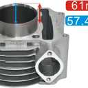 Tupo GY6150-57.4 Cylinder Kit Compatible with 125cc 150cc Jonway Jmstar Roketa Sunl Tank Peace Taotao ATV Moped Go Kart That Equipped With GY6 4-Stroke 157QMJ 152QMI Engine (Non EGR Type), Top End Kit