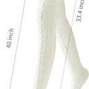 Pcavin Women's Thigh High Socks Over the Knee Cable Knit Boot Socks, Long Warm Fashion Leg Warmers Winter (Beige)