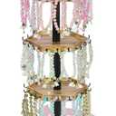 QILICHZ Rotating Bracelet Holder,4 Tier Bracelet Display Stand,Hexagon Bracelet Organizer,Wood Bangle Organizer,Jewelry Display for Vendors for Store,Show, Home Use