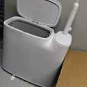 White Plastic Mini Trash Can, Toilet Cleaner Stick, Toilet Brush Holder, 36 Refills, 2-Gallon Trash Can with Pop-Out Lid, Suitable for Bathrooms and Small Toilets.