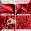 DECOLURE Satin Bed Sheets - 4 Piece Luxury Silky Full Size Bedding Set - Softer Than Silk, Wrinkle-Free with 15 Deep Pocket Fitted Sheet, Perfect for Hair & Skin, Gifts for Women (Red)