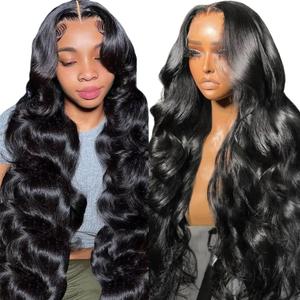 IWISH Body Wave Lace Front Wigs Human Hair Wigs for Black Women Pre Plucked with Baby Hair 180% Density 30 Inch T-Part Natural Black 13x6 HD Lace Front Wigs Human Hair with Natural Hairline