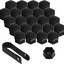24PCS Lug Nut Covers Caps for Tesla Cybertruck Model Y Model 3, 21MM Waterproof Hub Screw Caps with Removal Tool, Matte Black