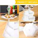 8 Sets 3 Tier Cupcake Stand Plastic Tiered Serving Stand 3 Tier Serving Tray Round Flower Square Hexagonal White Dessert Table Display Set Candy Cupcake Tower Pastry Cupcake Holder for Party Wedding