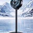 Pedestal Fan for Bedroom, 180 Wide Oscillating & 90 Vertical Tilt, 25dB Ultra Quiet DC Motor Standing Fan with Remote, 15 Speed Settings, 3 Modes, 12H Timer, 15-38" Height Adjustableblack