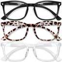 Gaoye Stylish Blue Light Glasses for Woman - Computer Glasses 99% Blue Light Blocking - Lightweight TR90 Frames - 3 pack