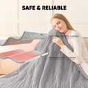 Greenoak Heated Blanket Electric Full 72"X84", Heating Blanket with 10 Heat Levels 1/2/4/6/8 Hours Auto-Off, Fleece Soft Christmas Blanket,Gifts for Grandma Seniors Mom,Misty Grey