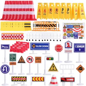 Toddmomy 1 Set Traffic Signs for Kids, Mini Stop Signs Street Road Sign for Educational Preschool Train Cars Track Accessories