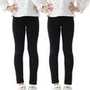 Girls'Leggings Comfortable Stretchy Footless Girls Pants Kids Soft Pull On Warm Tights Black Black for 11-12Years