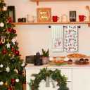 KEUSPI Coquette Red Bow Christmas Mahjong Cocktail Kitchen Towels, Gifts for Mahjong Lovers, Red and Green Christmas Mah Jong Decorative Hand Dish Tea Towels for Kitchen Bar, 16x24 Inches Set of 2