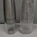 Electric Salt and Pepper Grinder set of 2, Automatic Salt and Pepper Mill Grinder, Adjustable Roughness, Battery Powered with Blue LED Light, Stainless Steel with One Hand Operation (Sliver)