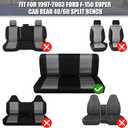 SAPUBK Custom-Fit Rear Seat Covers Replace for 1997-2003 Ford F-150 Super Cab Rear 40/60 Split Bench, Knitted Fabric Composite Soft Foam Lining Airmesh Breathable Seat Cover Cushion