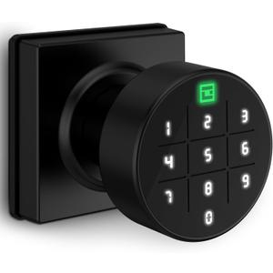 GeekTale Smart Keypad Door Lock, Electronic Digital Door Lock with Code, Smart Door Knob with Keypad, Black