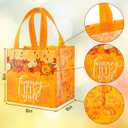 Fall Non-Woven Tote Bags Waterproof Pumpkin Turkey Gnome Party Bags with Handles Reusable Gift Bag Grocery Goodie Shopping Bag Treat Favor Bag for Autumn Thanksgiving Party Supplies, 16 Pack