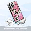 Leopard Print Phone Case Fit for iPhone 15 Pro Max  TPU Shockproof Protective Pink Floral Stylish and Unique Phone Cover Gift for Boy Girl Men Women