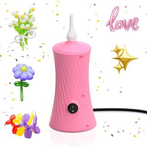 206 Balloon Pump Electric Air Pump for Long Balloon Inflator Blower for Foil Twisty Animal Balloons for Birthday Party Celebration Balloons Decorations (Pink)