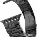 Metal Bands Compatible with Apple Watch Band 41mm 40mm 38mm, Dressy Stainless Steel Chain Strap for Women iWatch Series Ultra/Ultra2/9/8/7/6/5/4/3/2/1 SE, Black
