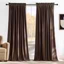 NICETOWN Brown Velvet Curtains 84 inches Length for Bedroom - Blackout Thermal Insulated Sound Reducing Heavy Matt Solid Room Darkening Drapes for Nursery (2 Panels, 52 x 84)