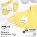 Avery Square Printable Tags, Sure Feed Technology, 1.5" x 1.5", White, Includes String, Laser/Inkjet Printable, 200 Total, Great for Branding, Gifts, Merchandising, and More (22849)