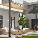 Sun Shade Sail Poles, 10 FT Sun Shade Poles, 2.6" Diameter Steel Heavy Duty Shade Sail Pole with Expansion Bolt Hardware for Outdoor Shading in Gardens and Backyards, Patio, Black 2 Packs