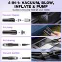 4-in-1 Mini Vacuum Cleaner, Small Hand Held Vacuum Cordless, Strong Suction, Ultra-Quiet 60dB, 0.85 lb for Car,Desk,Drawer,Home, Air Duster/Inflator/Pump, USB Rechargeable Washable Filters