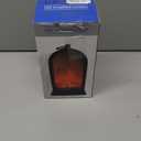 Fireplace Lanterns Decorative,Portable Vintage Electric Fake Fireplace Light with LED Realistic Flame Effect USB Rechargeable Battery Powered Small Fire Lamp Indoor Outdoor Christmas Decor (Black)