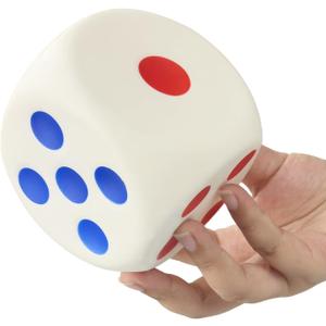 3.1 Inch Giant Dice Stress Ball - Slow Rising Foam Squishy Toy for Kids Adults, Board Games, Math Classroom, Office Desk Anxiety Relief, Party Favor (Dice)