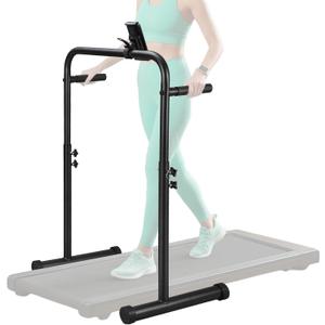 Leinuosen 24.4 Inch Walking Pad Handle Bar Attachment Only with Phone Holder Stainless Steel Adjustable Treadmill Handrail Handlebar Increase Height from 38.58 to 47.24 Inch, Walking Pad Accessories