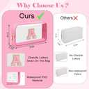 Personalized Initial Letter Clear Makeup Bag,Preppy Small Nylon&PVC Cosmetic Zipper Bag with Chenille Letter,Portable Beach Travel Skincare Toiletry Bag,Trendy Monogram Gift for Teen Girls Women,A