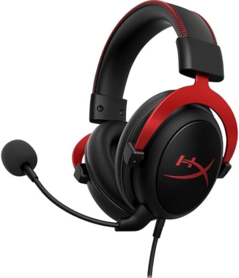HyperX Cloud II - Gaming Headset, 7.1 Surround Sound, Memory Foam Ear Pads, Durable Aluminum Frame, Detachable Microphone, Works with PC, PS5, PS4, Xbox Series X|S, Xbox One  Red